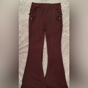 O Ring Cut Out Flare Pants
